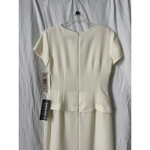 NWT Jessica Howard Short Sleeve Formal Ivory Beaded Maxi Dress Women's Size 10 - Picture 9 of 9